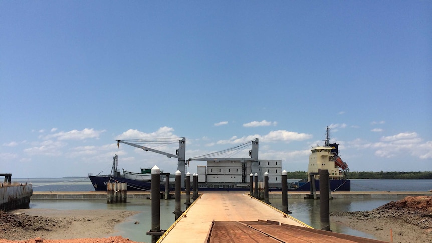 Ship docked at Port Melville