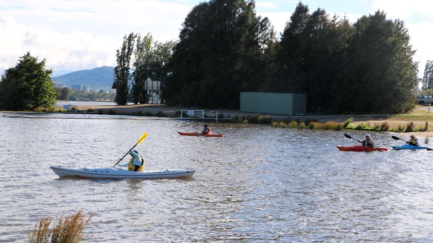 Canoes and kayaks at Lake Burley Griffin