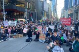 A protest in Melbourne's CBD