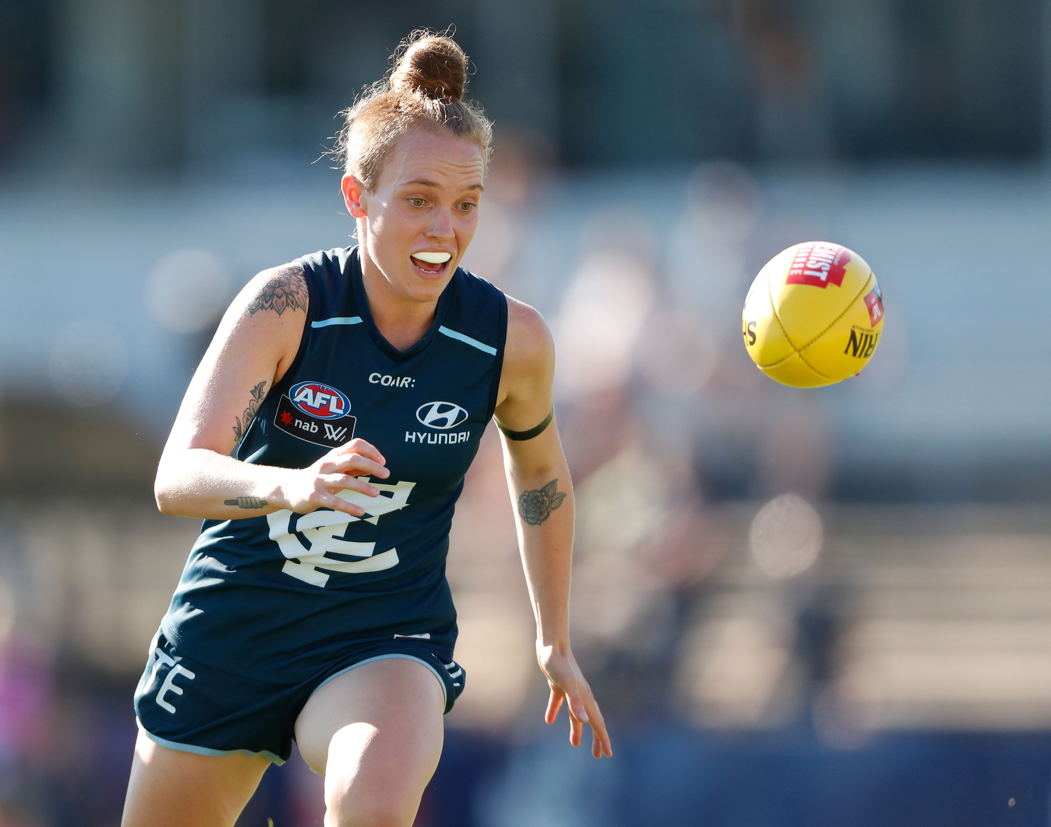 Tilly Lucas-Rodd of the Blues in action during the 2017 AFLW.