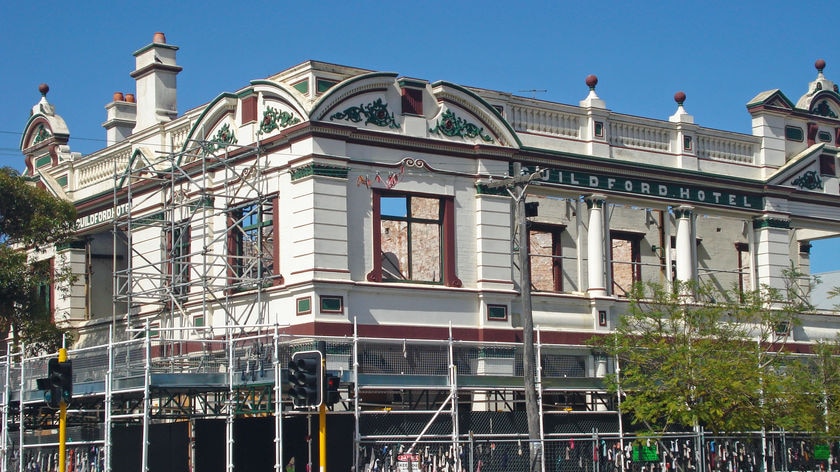 Guildford hotel falling down corner