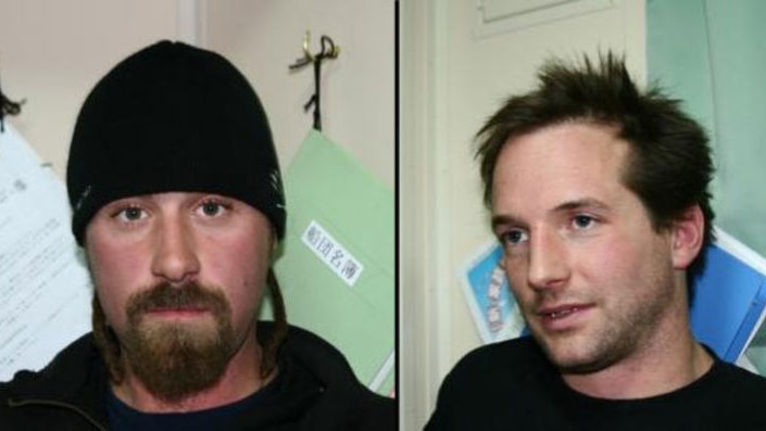 Sea Shepherd protesters Benjamin Potts (l) and Giles Lane (r) could face charges over their boarding of a Japanese whaling vessel.