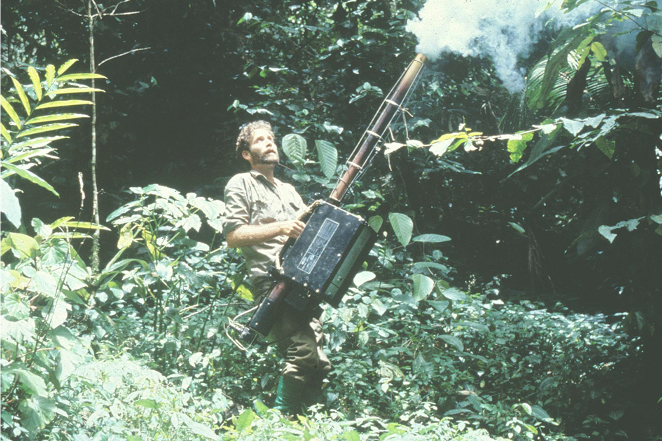 Nigel Stork canopy fogging from the ground in the mid-1980s
