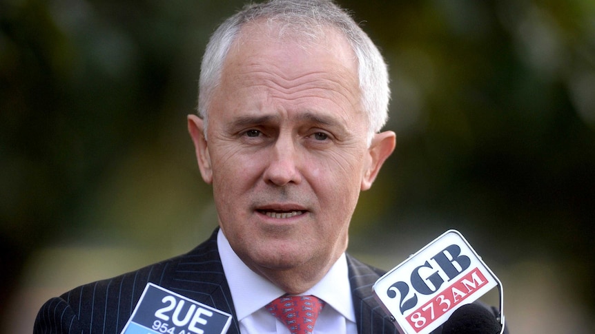 Malcolm Turnbull holds a press conference.