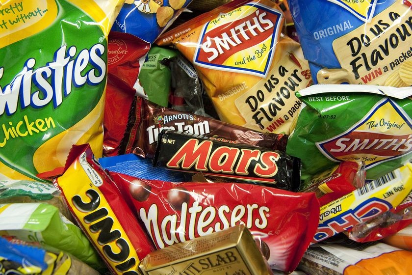 A pile of junk food and snacks (Dave Hunt, file photo: AAP)