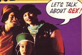 The cover for Salt-n-Pepa's Let's Talk About Sex single.