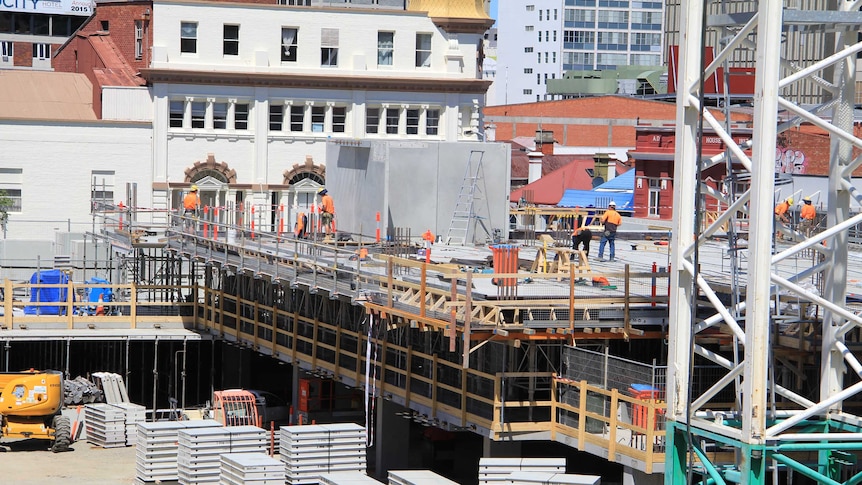 Builders at Fairbrother's UTAS construction site