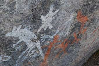 Rock art at Yankee Hat in Namadgi National Park, one of the best known Indigenous sites in Canberra.