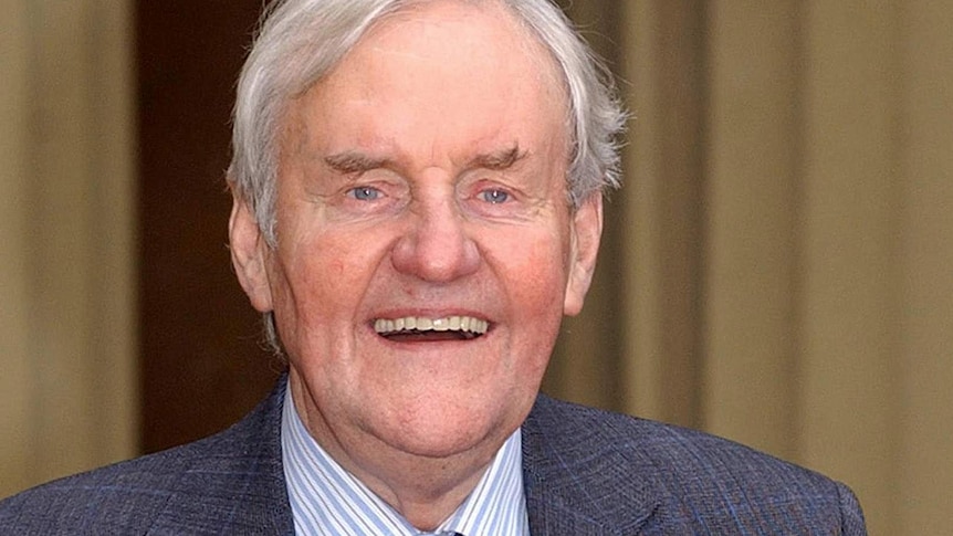 Veteran British actor Richard Briers, 69, poses with his CBE (Commander of the Order of the British Empire) medal.