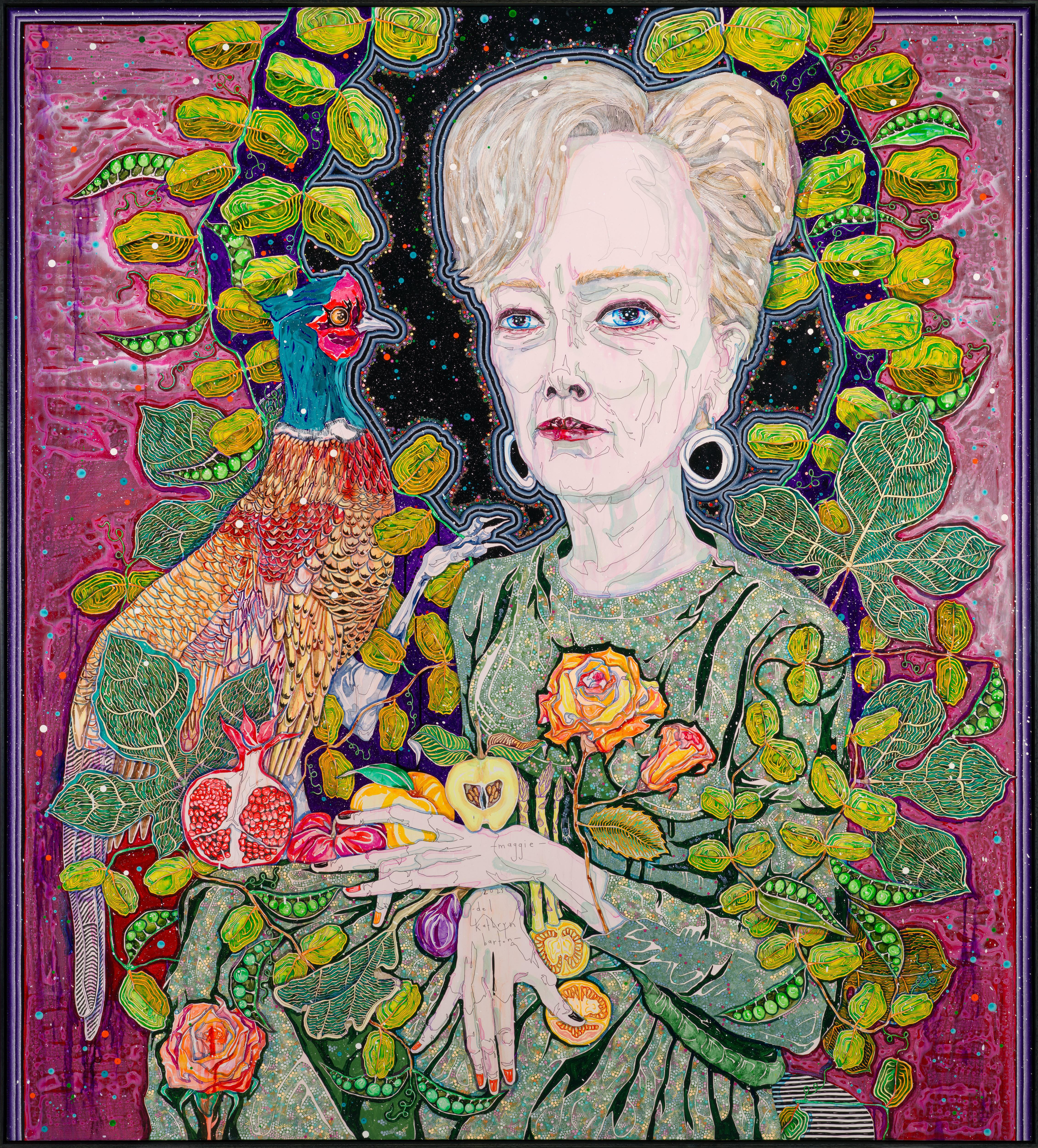 'Psychedelic' portrait of celebrity cook Maggie Beer by Del Kathryn