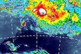 Satellite map of Tropical Cyclone Grant, issued at 7:39 pm EDT on December 25, 2011.