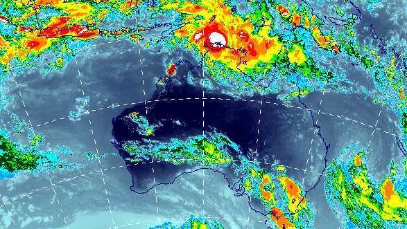 Satellite map of Tropical Cyclone Grant, issued at 7:39 pm EDT on December 25, 2011.