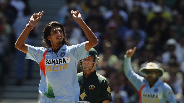 Danger man: Ishant Sharma celebrates the wicket of Ricky Ponting