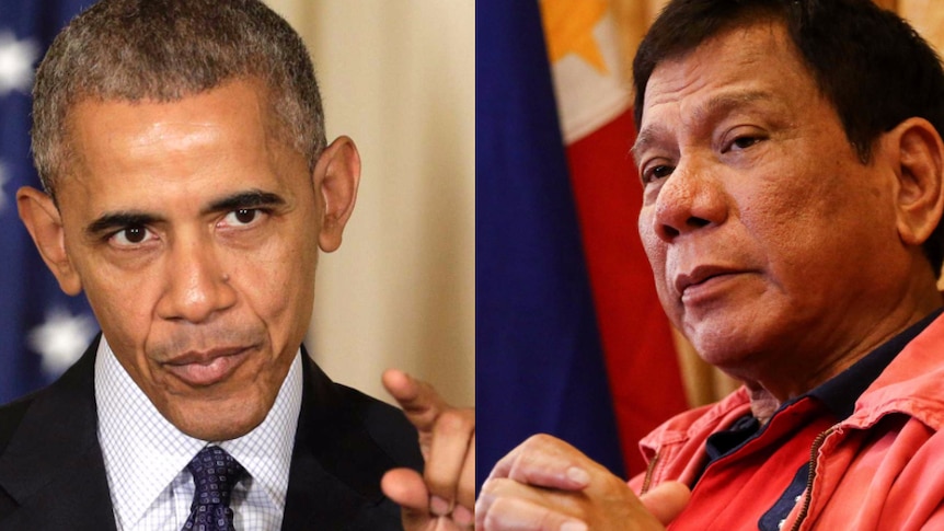 Composite Barack Obama and Rodrigo Duterte