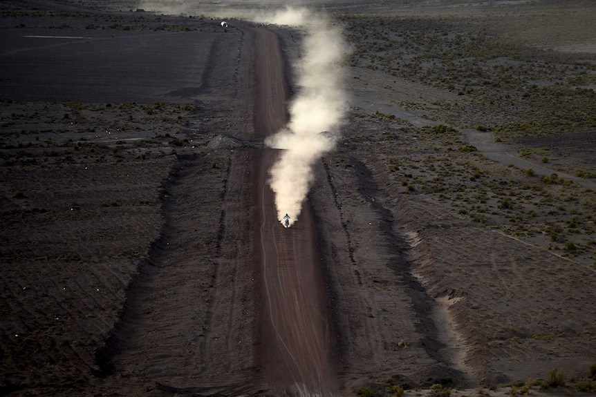 Toby Price rides at Dakar Rally