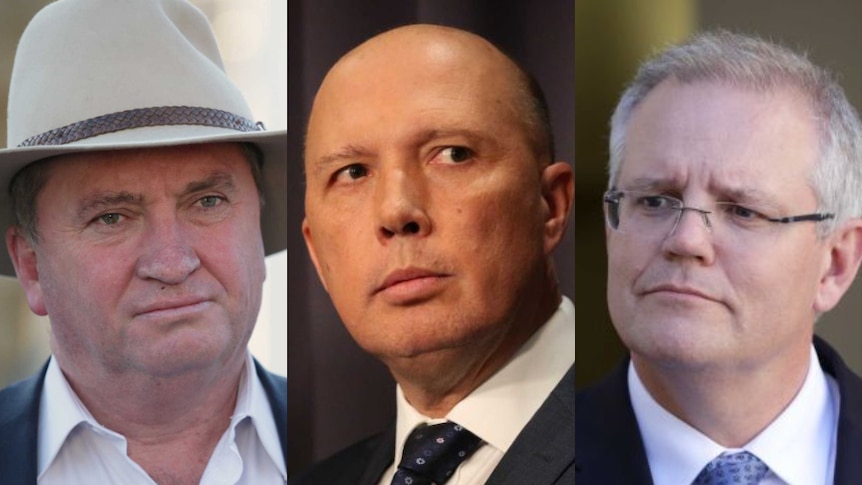 Barnaby Joyce, Peter Dutton and Scott Morrison