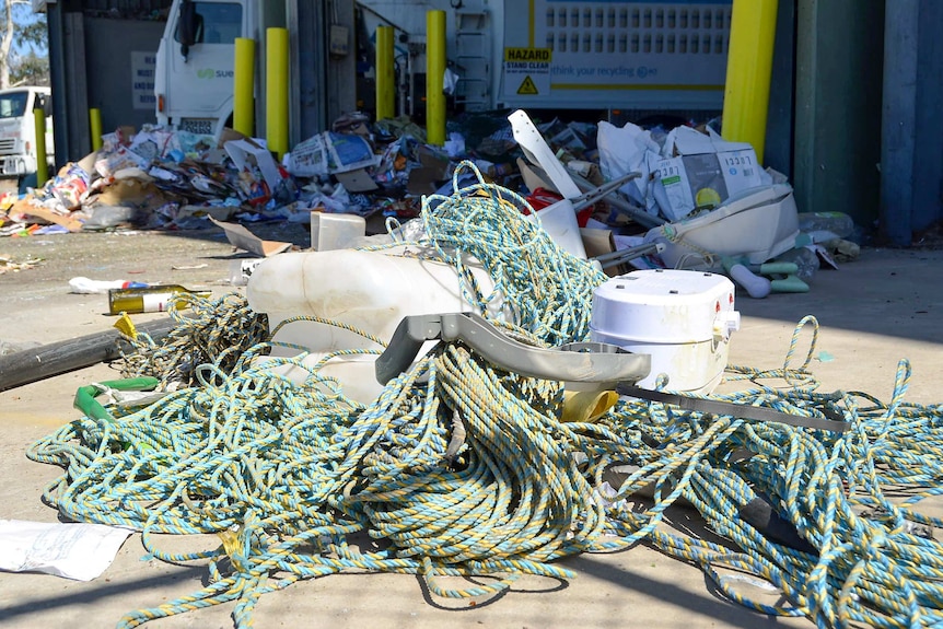 A pile of ropes at the Hume recycling facility