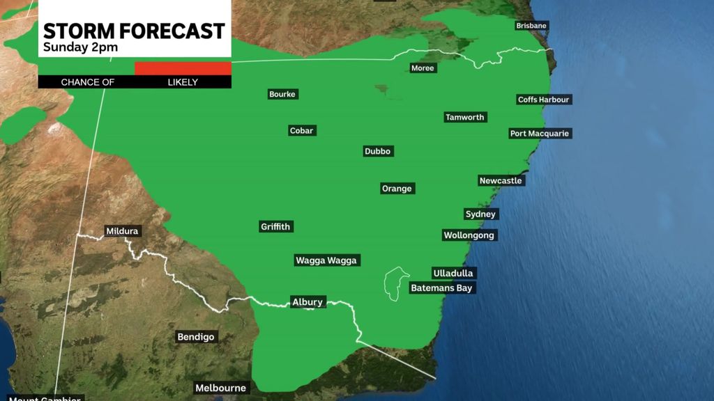 Much of NSW will have the chance of thunderstorms during the coming ...