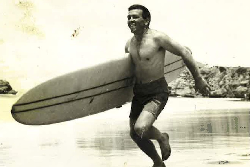 Joe Sweeny surfing at Torquay in the 1960s