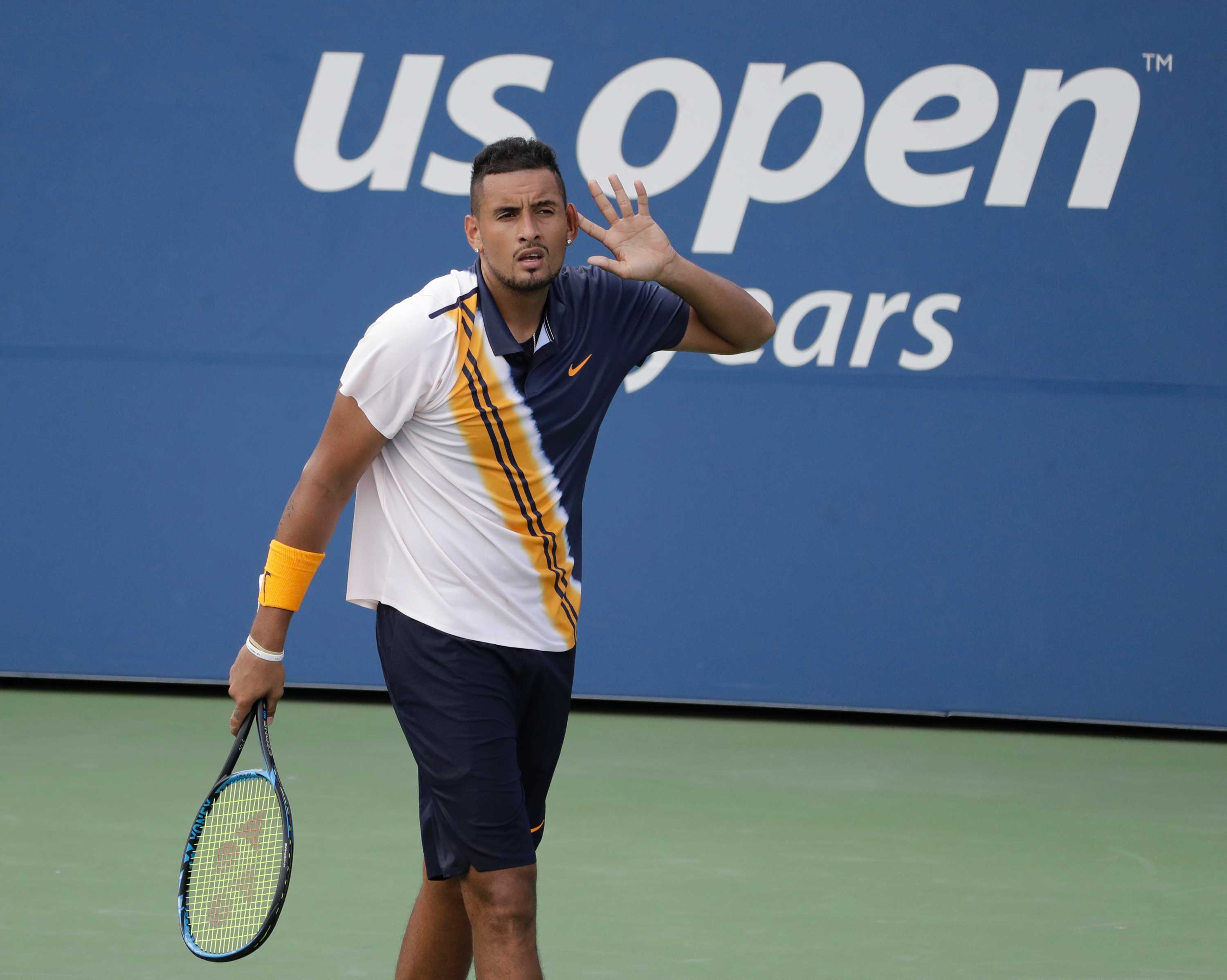 US Open Nick Kyrgios earns controversial win after receiving umpire pep talk