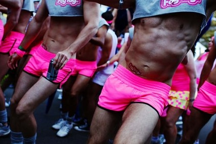 Gay mardi gras dancers