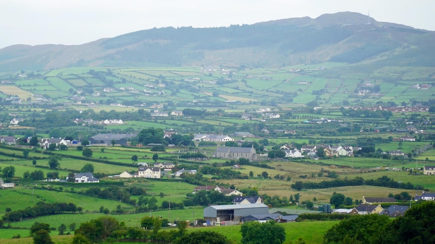 Villages are dotted in picturesque green paddocks along the Irish-British border.