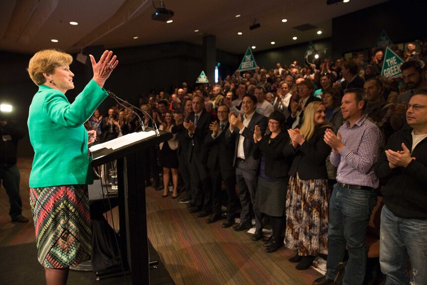 Greens leader Christine Milne speaking at the party's campaign launch in Canberra.