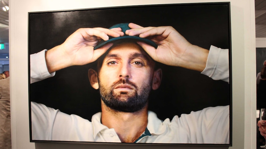Painting of australian cricketer