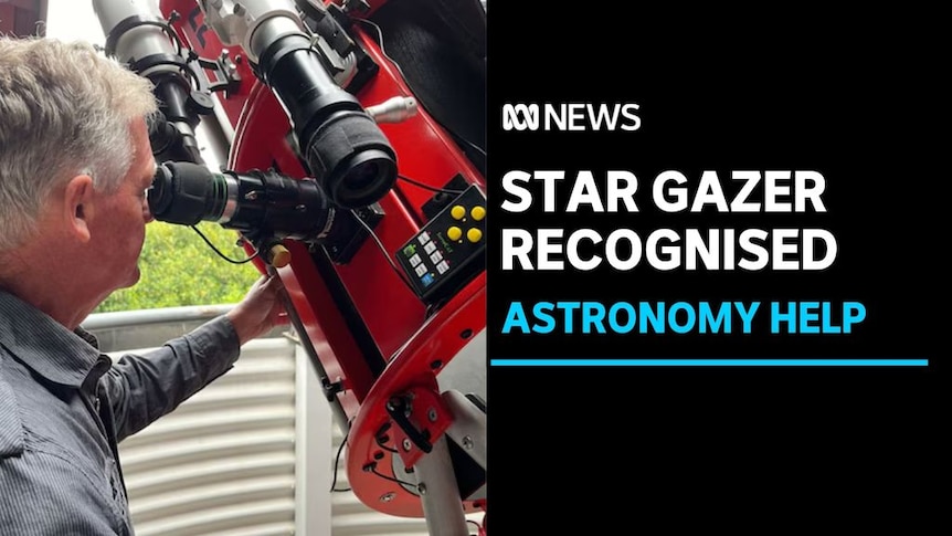 Star Gazer Recognised, Astronomy Help: A man looks into a telescope.