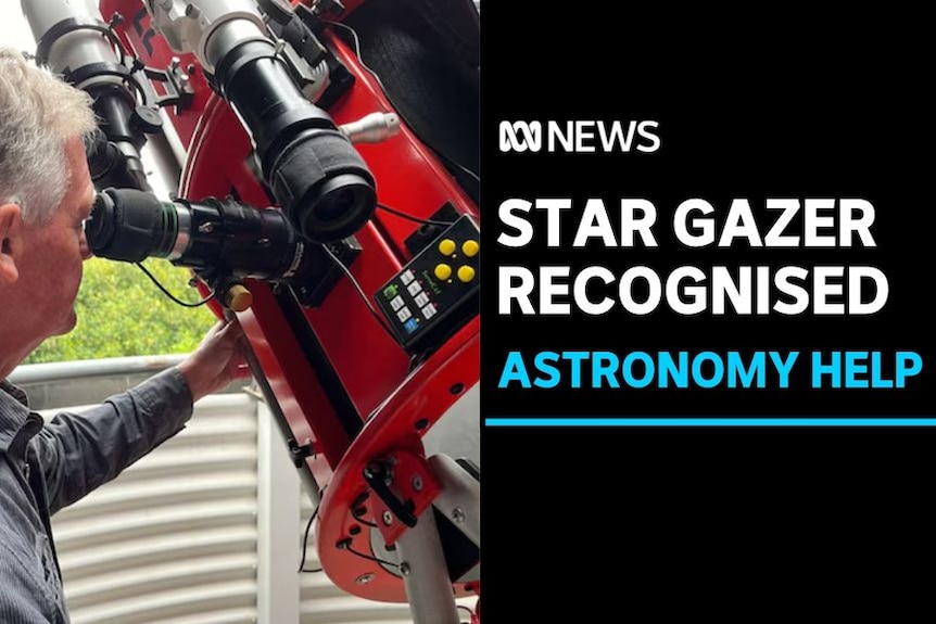 Star Gazer Recognised, Astronomy Help: A man looks into a telescope.