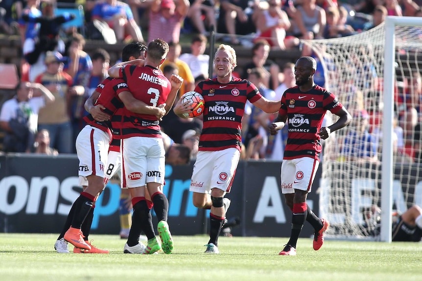 Western Sydney Wanderers celebrate a goal