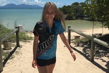 A photo of far north Queensland teen Bonita standing on a beach