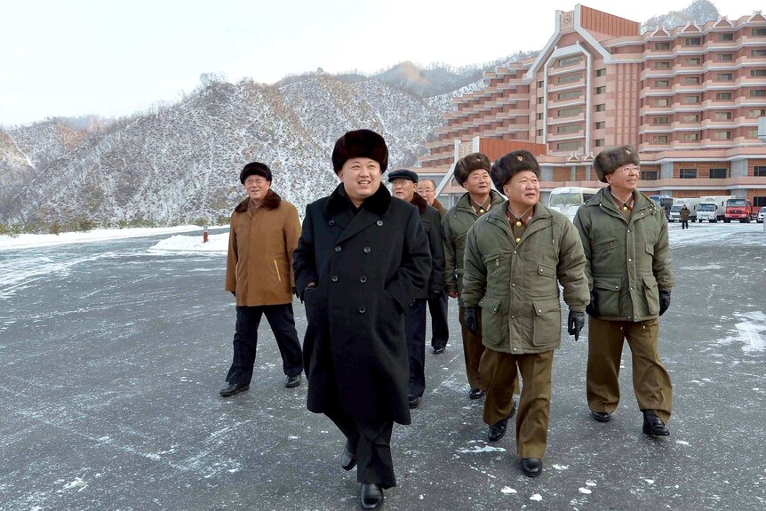 Kim Jong-Un inspects the Masik Pass Ski Resort.