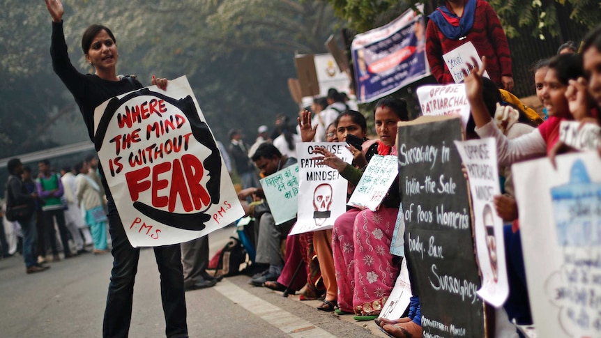 Protesters mark anniversary of Delhi gang rape