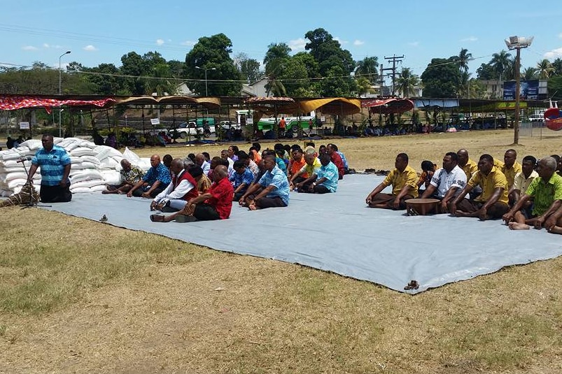 iTaukei chiefs and Indo-Fijian girmitya descedndants participate in last Friday's ceremony in Nadi.