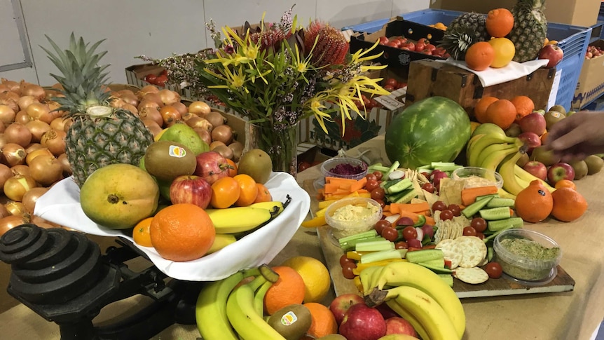 Fresh fruit and vegetables collected for distribution by Foodbank SA