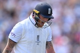 England batter Ben Stokes shouts after getting out in the second innings of the Ashes Test at Headingley.