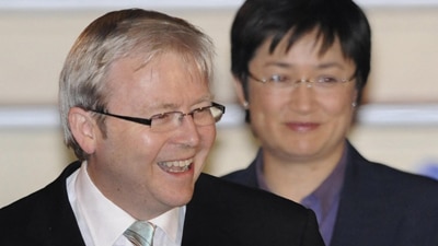 File photo: Kevin Rudd and Penny Wong (AFP/Getty Images: Kazuhiro Nogi)