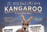 Kangaroo from a poster showing US opening dates of documentary film Kangaroo: A Love-Hate Story