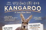Kangaroo from a poster showing US opening dates of documentary film Kangaroo: A Love-Hate Story