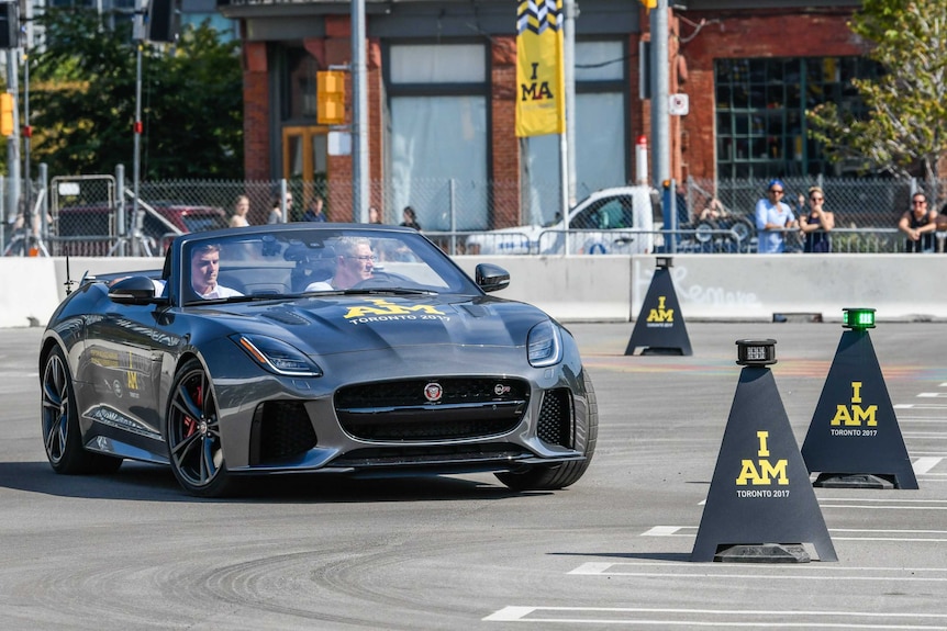 A car takes part in the Invictus Games driving challenge
