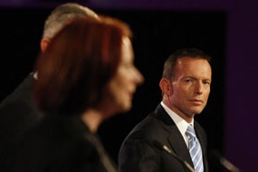 Tony Abbott and Julia Gillard (AAP) 340