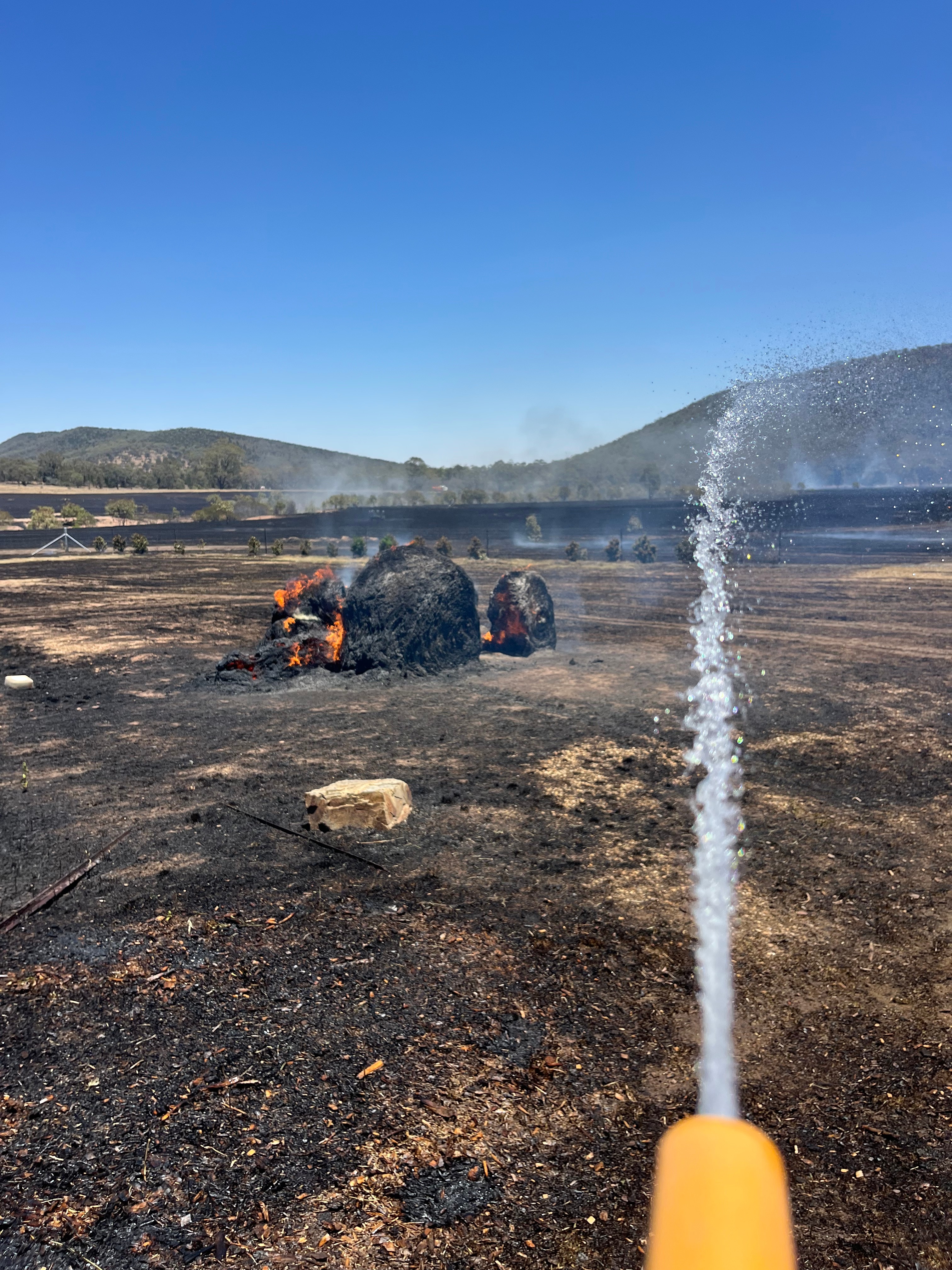 O incêndio destruiu a alimentação do gado, cercas e infraestruturas de irrigação. 