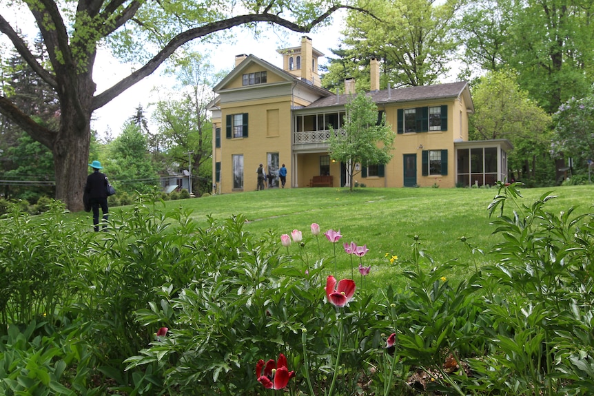 The backyard of Emily Dickinson's home in Amherst, Massachusetts.