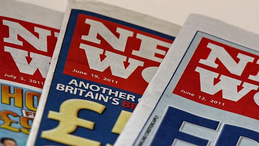 Copies of Britain's News of the World newspaper
