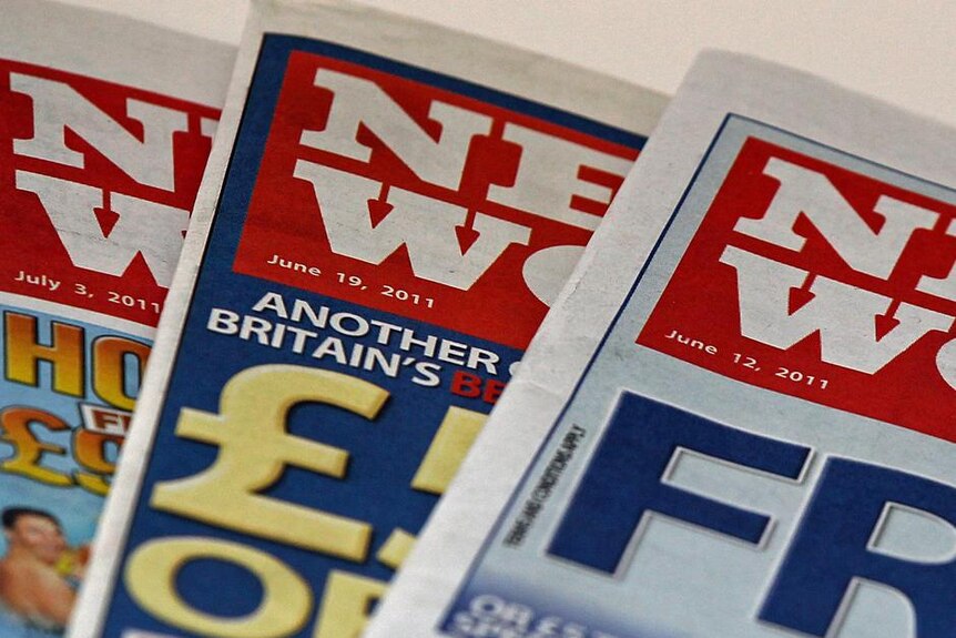 Copies of Britain's News of the World newspaper
