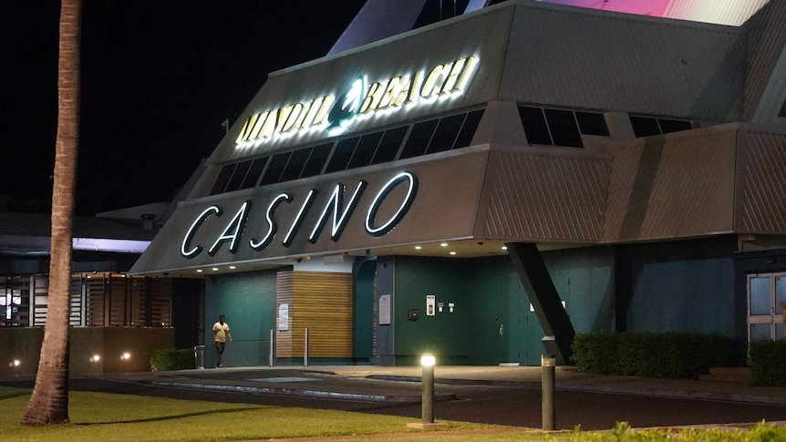 A photo of Darwin's Mindil Beach Casino at night.