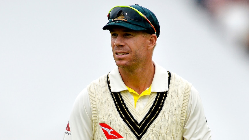David Warner fielding for Australia during third Test against South Africa in 2018.