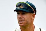 David Warner fielding for Australia during third Test against South Africa in 2018.