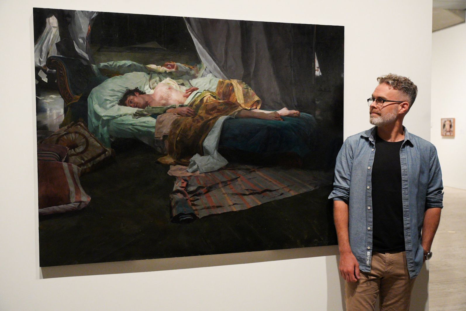 Artist who taught himself to paint after seeing Roy and HG portrait wins prize